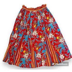 VTG 1970s Diane Fres For Marisa Christina Floral Summer Festive Skirt MIDI L/XL